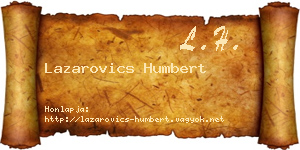 Lazarovics Humbert névjegykártya